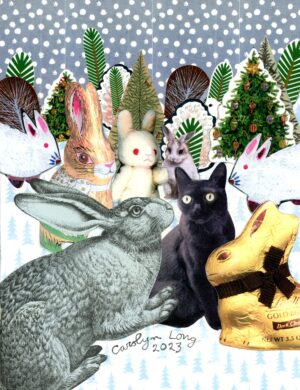 Rabbits in Winter 2023 Holiday Card Carolyn Morrow Long