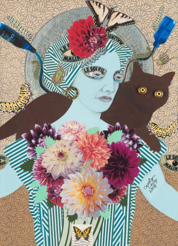 Blue Marie with Dahlias - 2018